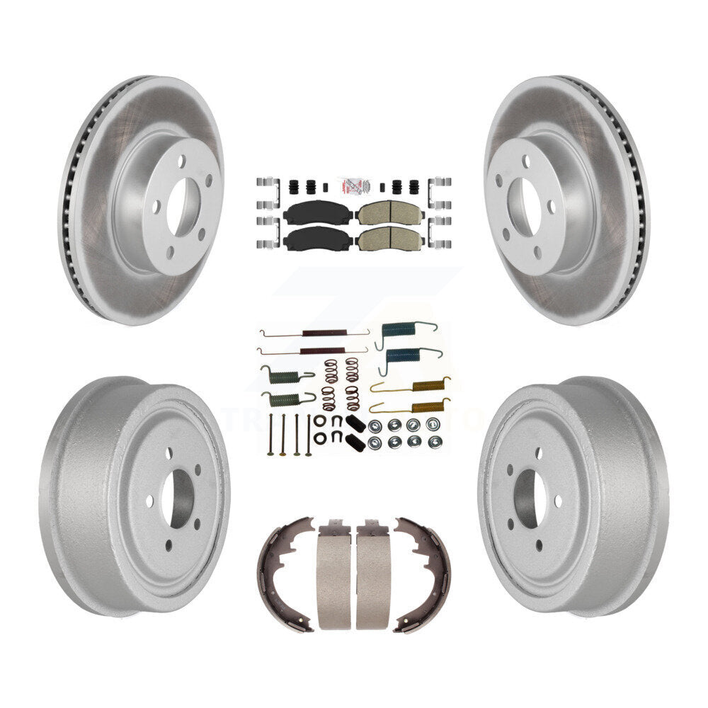 Front Rear Disc Brake Rotor Ceramic Pad Coated Drum Kit (7Pc) For Ford Ranger Mazda B4000 KGA-104231