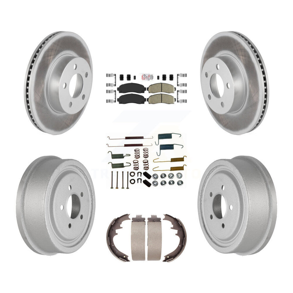 Front Rear Disc Brake Rotor Ceramic Pad Coated Drum Kit (7Pc) For Ford Ranger Mazda B4000 KGA-104231