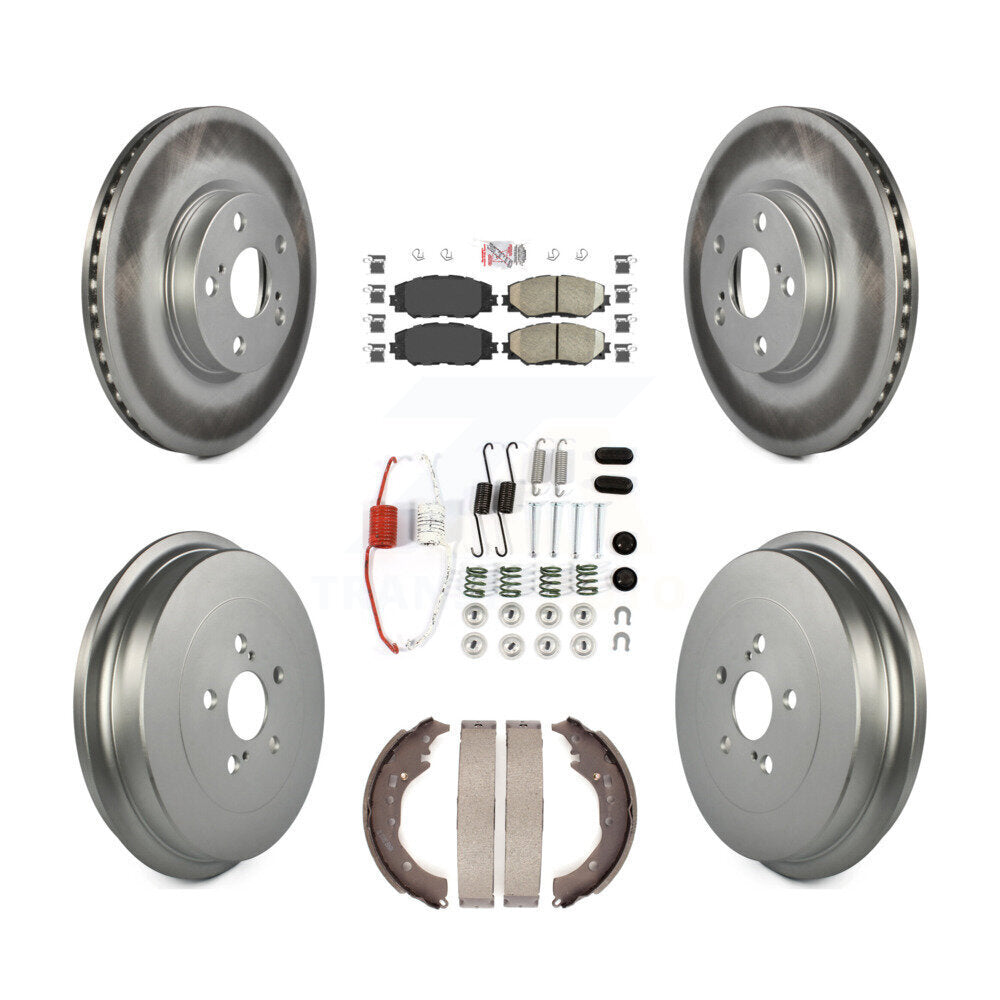 Front Rear Disc Brake Rotors Ceramic Pads And Coated Drum Kit (7Pc) For Toyota Corolla KGA-104234