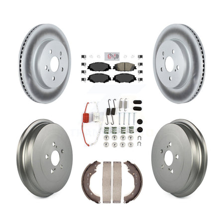 Front Rear Disc Brake Rotors Ceramic Pad Coat Drum Kit (7Pc) For 2019 Toyota Corolla 2.0L KGA-104237