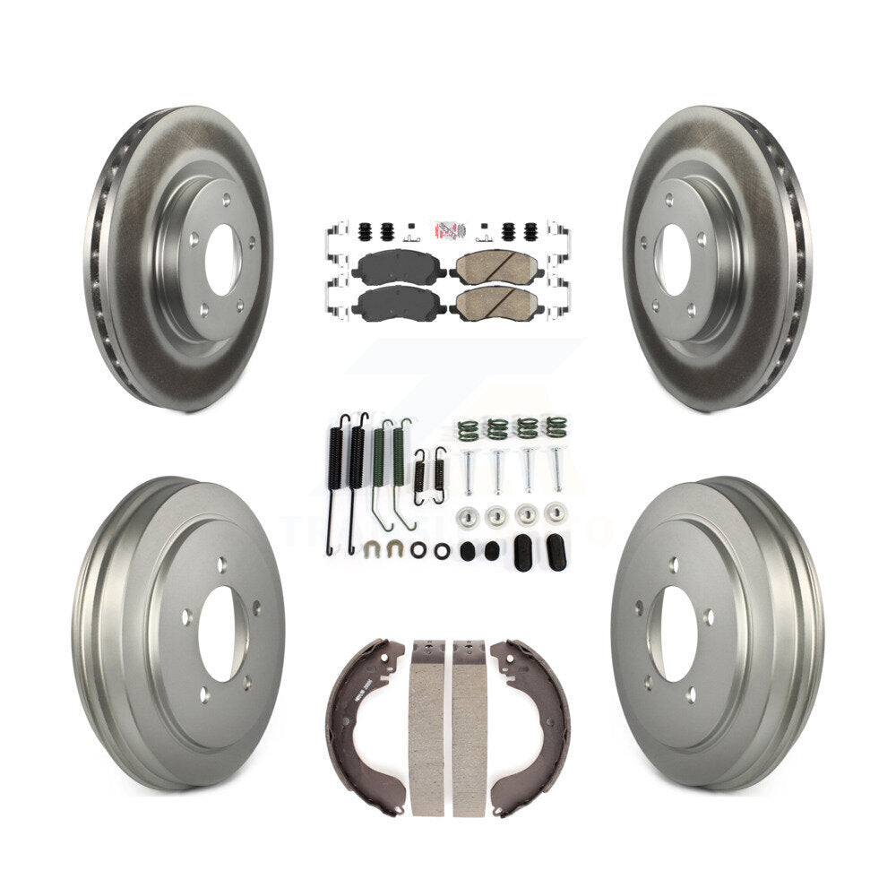 Front Rear Brake Rotor Ceramic Pad & Coated Drum Kit (7Pc) For Jeep Patriot Compass Dodge KGA-104245