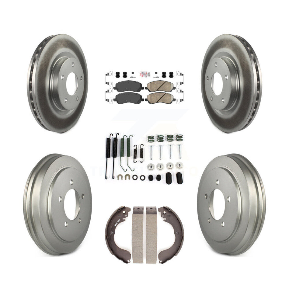 Front Rear Brake Rotor Ceramic Pad & Coated Drum Kit (7Pc) For Jeep Patriot Compass Dodge KGA-104245