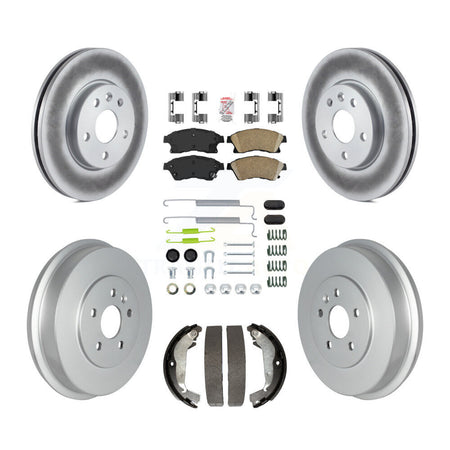 Front Rear Disc Brake Rotor Ceramic Pad Coated Drum Kit (7Pc) For Chevrolet Cruze Limited KGA-104274