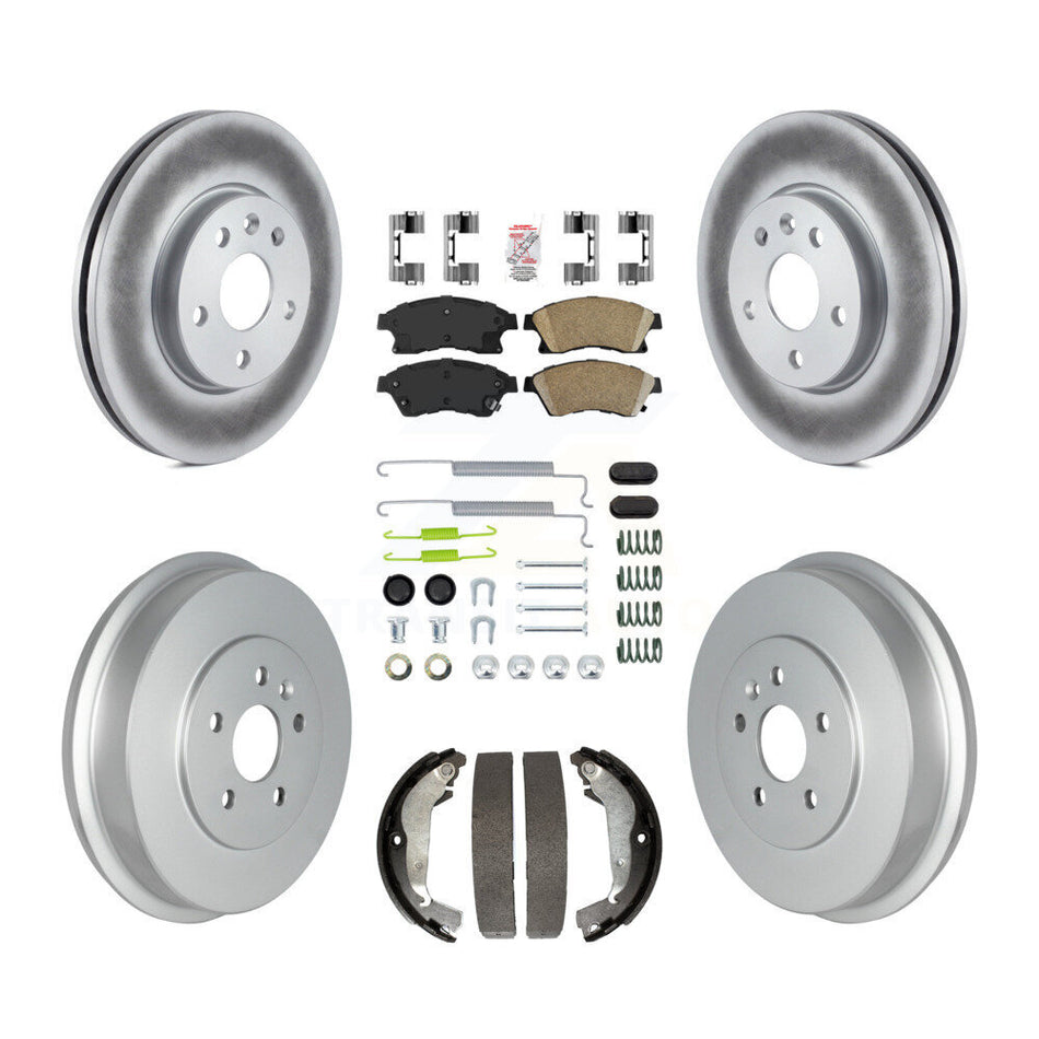 Front Rear Disc Brake Rotor Ceramic Pad Coated Drum Kit (7Pc) For Chevrolet Cruze Limited KGA-104274