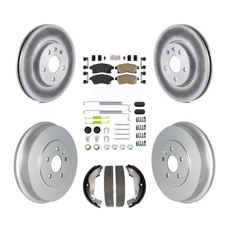 Front Rear Disc Brake Rotor Ceramic Pad Coated Drum Kit (7Pc) For Chevrolet Cruze Limited KGA-104275