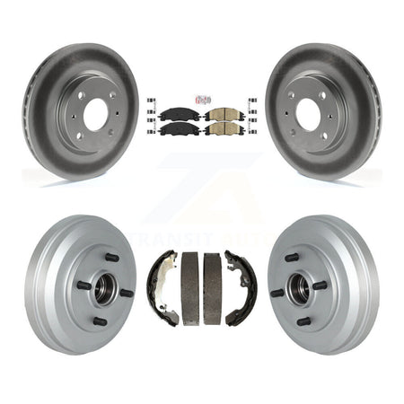 Front Rear Disc Brake Rotors Ceramic Pads And Coated Drum Kit For 2009-2011 Ford Focus KGA-104276