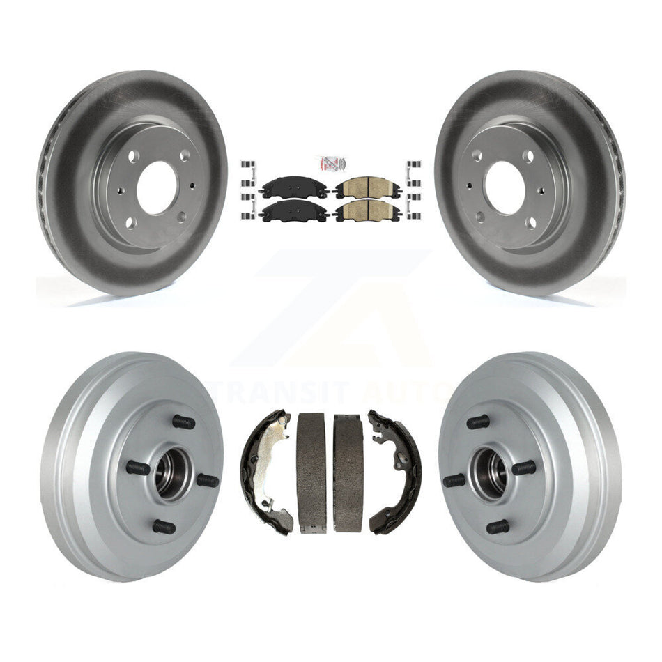 Front Rear Disc Brake Rotors Ceramic Pads And Coated Drum Kit For 2009-2011 Ford Focus KGA-104276