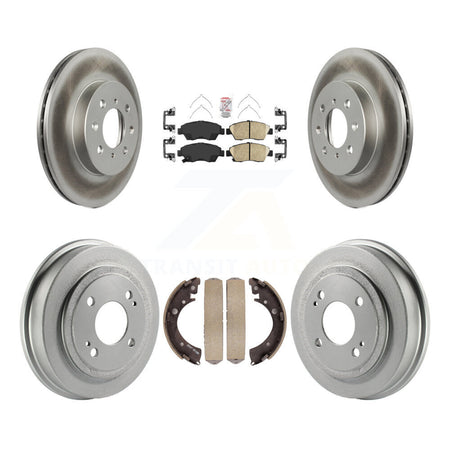 Front Rear Disc Brake Rotors Ceramic Pads And Coated Drum Kit For 2007-2008 Honda Fit KGA-104284