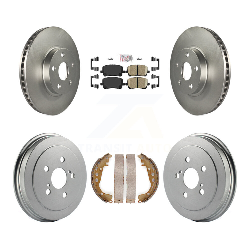 Front Rear Disc Brake Rotors Ceramic Pads And Coated Drum Kit For Toyota Corolla KGA-104293