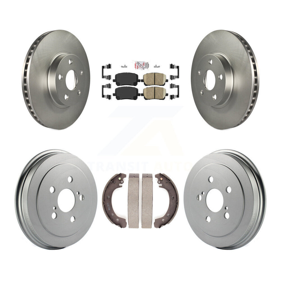 Front Rear Disc Brake Rotors Ceramic Pads And Coated Drum Kit For Toyota Corolla KGA-104294
