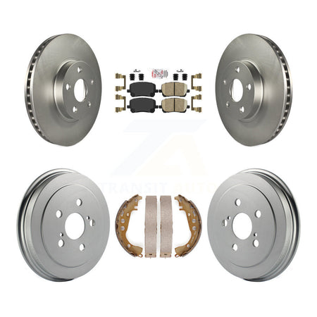 Front Rear Disc Brake Rotors Ceramic Pads And Coated Drum Kit For Toyota Corolla KGA-104295