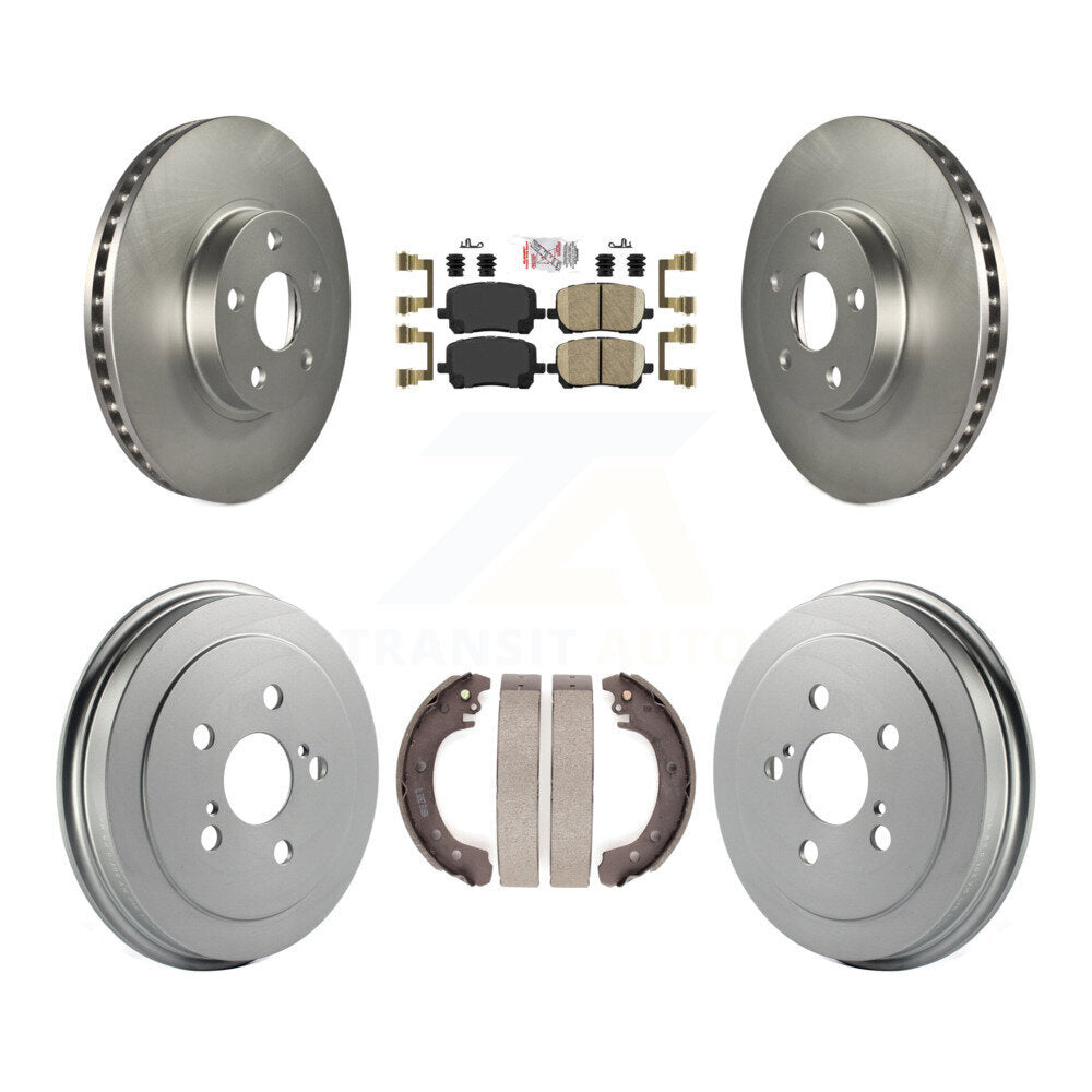 Front Rear Disc Brake Rotors Ceramic Pads And Coated Drum Kit For Toyota Corolla KGA-104296