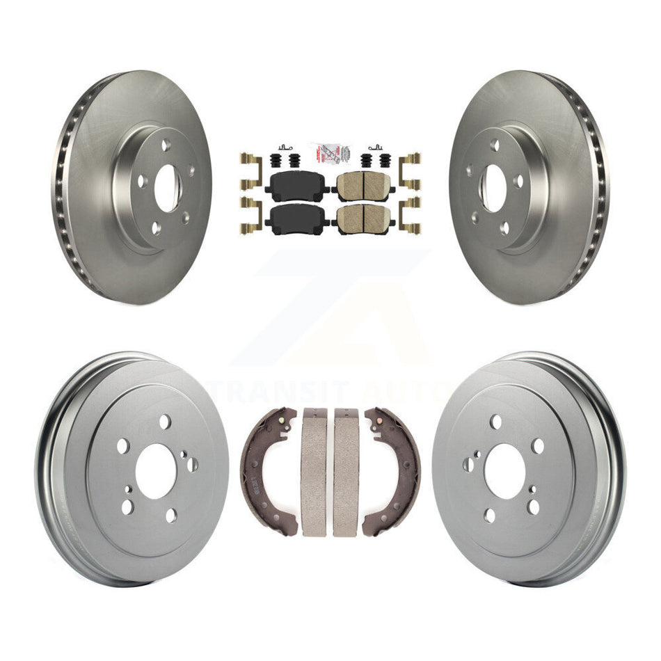 Front Rear Disc Brake Rotors Ceramic Pads And Coated Drum Kit For Toyota Corolla KGA-104296