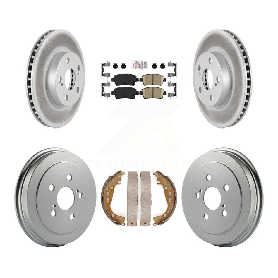 Front Rear Disc Brake Rotors Ceramic Pads And Coated Drum Kit For 2004-2008 Toyota Prius KGA-104298