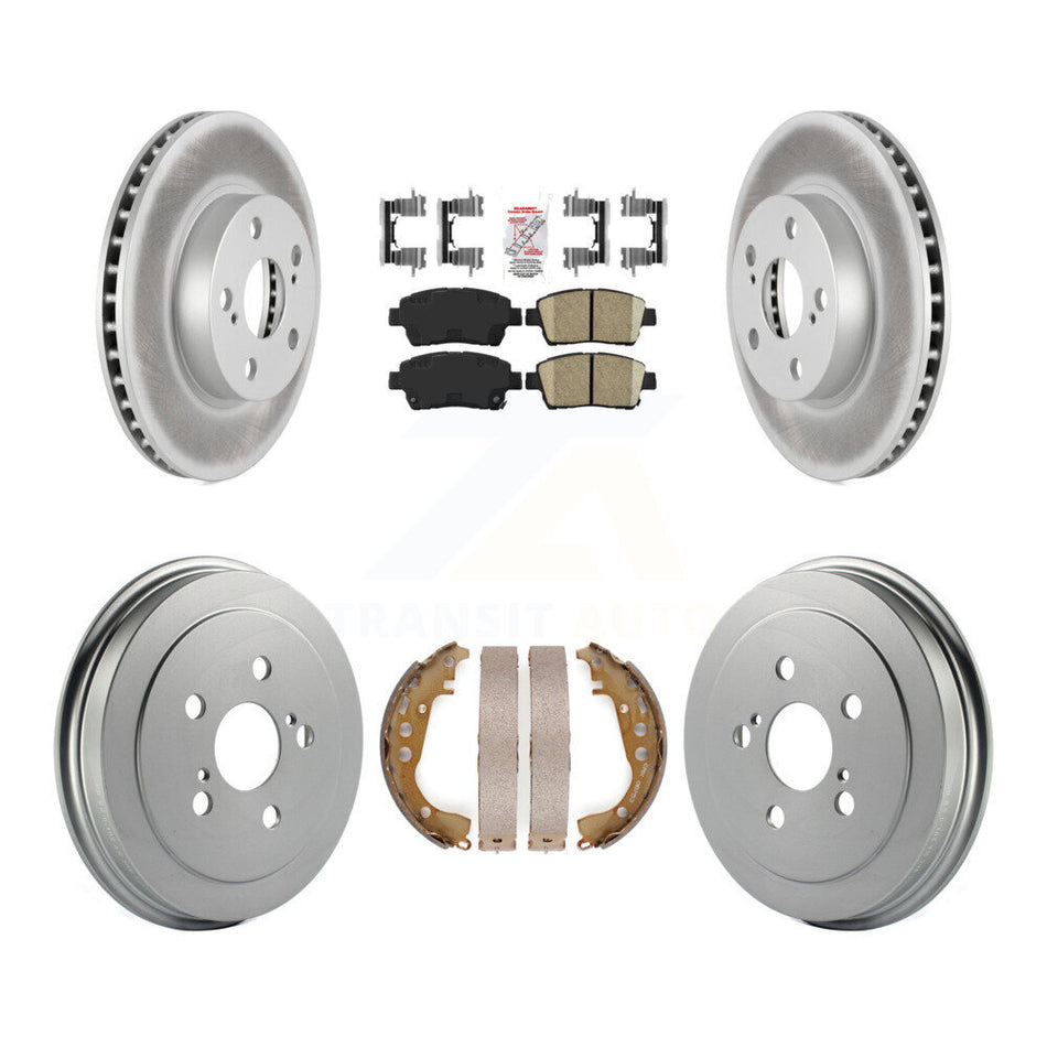 Front Rear Disc Brake Rotors Ceramic Pads And Coated Drum Kit For 2004-2008 Toyota Prius KGA-104299
