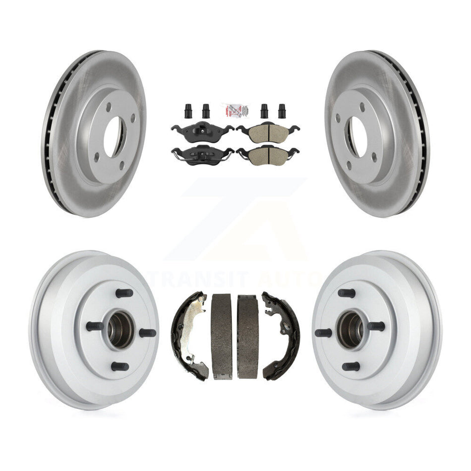 Front Rear Disc Brake Rotors Semi-Metallic Pads And Coated Drum Kit For Ford Focus KGA-104300