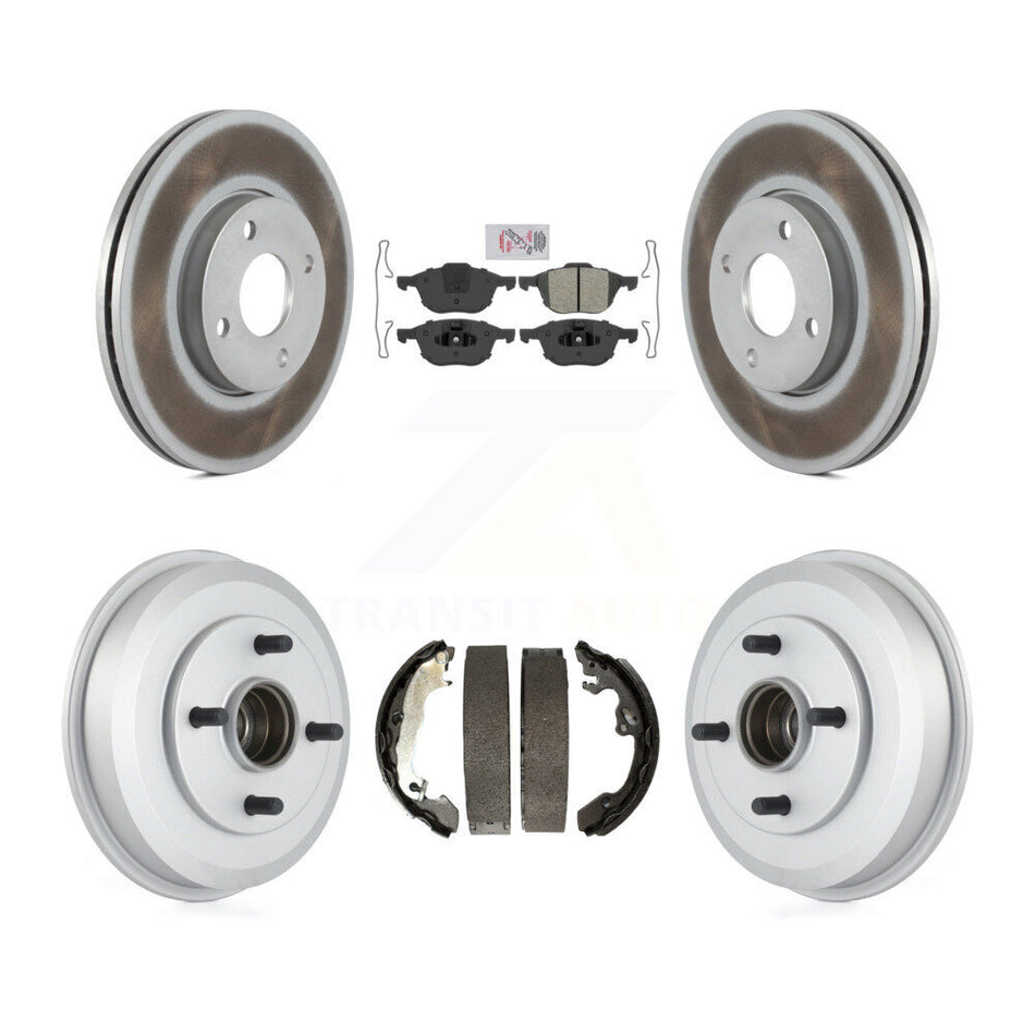Front Rear Disc Brake Rotors Semi-Metallic Pads And Coated Drum Kit For Ford Focus KGA-104301
