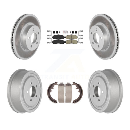 Front Rear Disc Brake Rotors Ceramic Pads And Coated Drum Kit For Ford Ranger Mazda B4000 KGA-104305