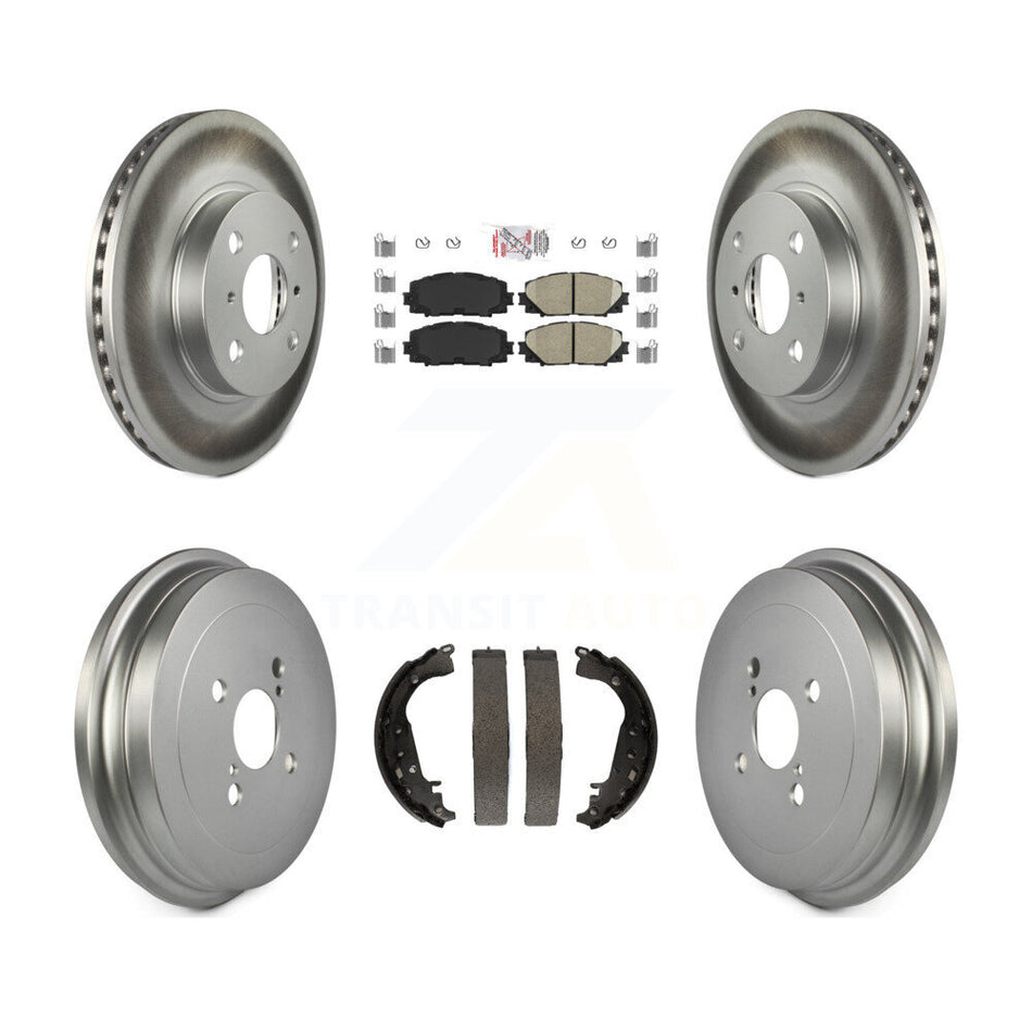 Front Rear Disc Brake Rotors Ceramic Pads And Coated Drum Kit For Toyota Yaris KGA-104306