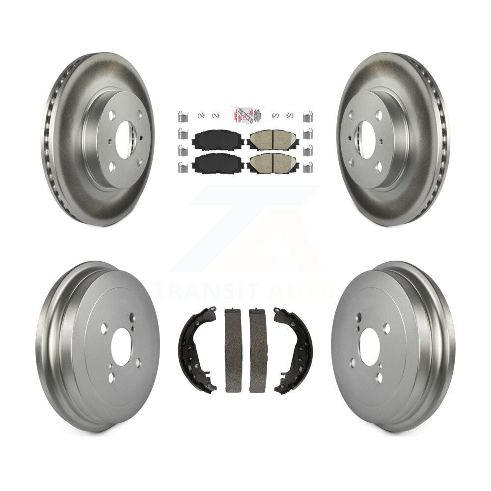 Front Rear Disc Brake Rotors Ceramic Pads And Coated Drum Kit For Toyota Yaris KGA-104307