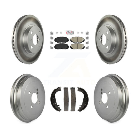 Front Rear Disc Brake Rotors Ceramic Pads And Coated Drum Kit For Toyota Yaris KGA-104307