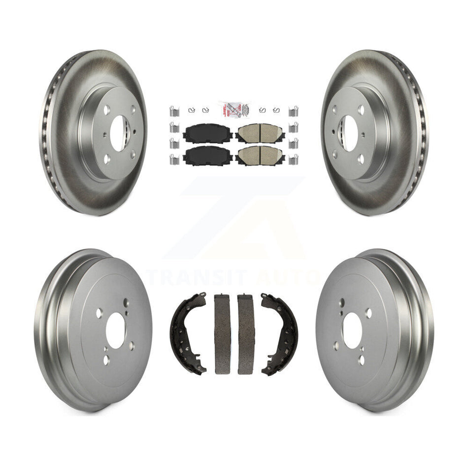 Front Rear Disc Brake Rotors Ceramic Pads And Coated Drum Kit For Toyota Yaris KGA-104307