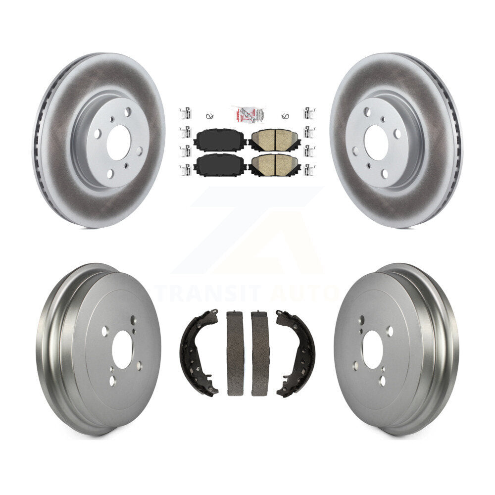 Front Rear Disc Brake Rotor Ceramic Pad And Coated Drum Kit For 2012-2013 Toyota Yaris SE KGA-104308