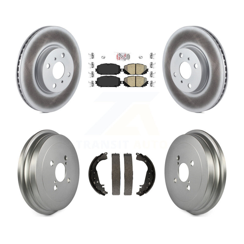 Front Rear Disc Brake Rotor Ceramic Pad And Coated Drum Kit For 2012-2013 Toyota Yaris SE KGA-104308