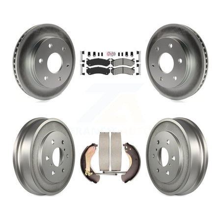 Front Rear Brake Rotor Semi-Metallic Pad Coated Drum Kit For Chevrolet Silverado 1500 GMC KGA-104311
