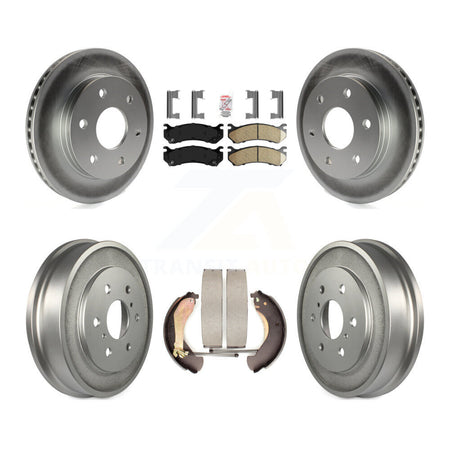 Front Rear Brake Rotors Ceramic Pad Coat Drum Kit For Chevrolet Silverado 1500 GMC Sierra KGA-104314