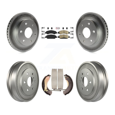 Front Rear Brake Rotors Ceramic Pad Coat Drum Kit For 07 GMC Sierra 1500 Disc rear brakes KGA-104319