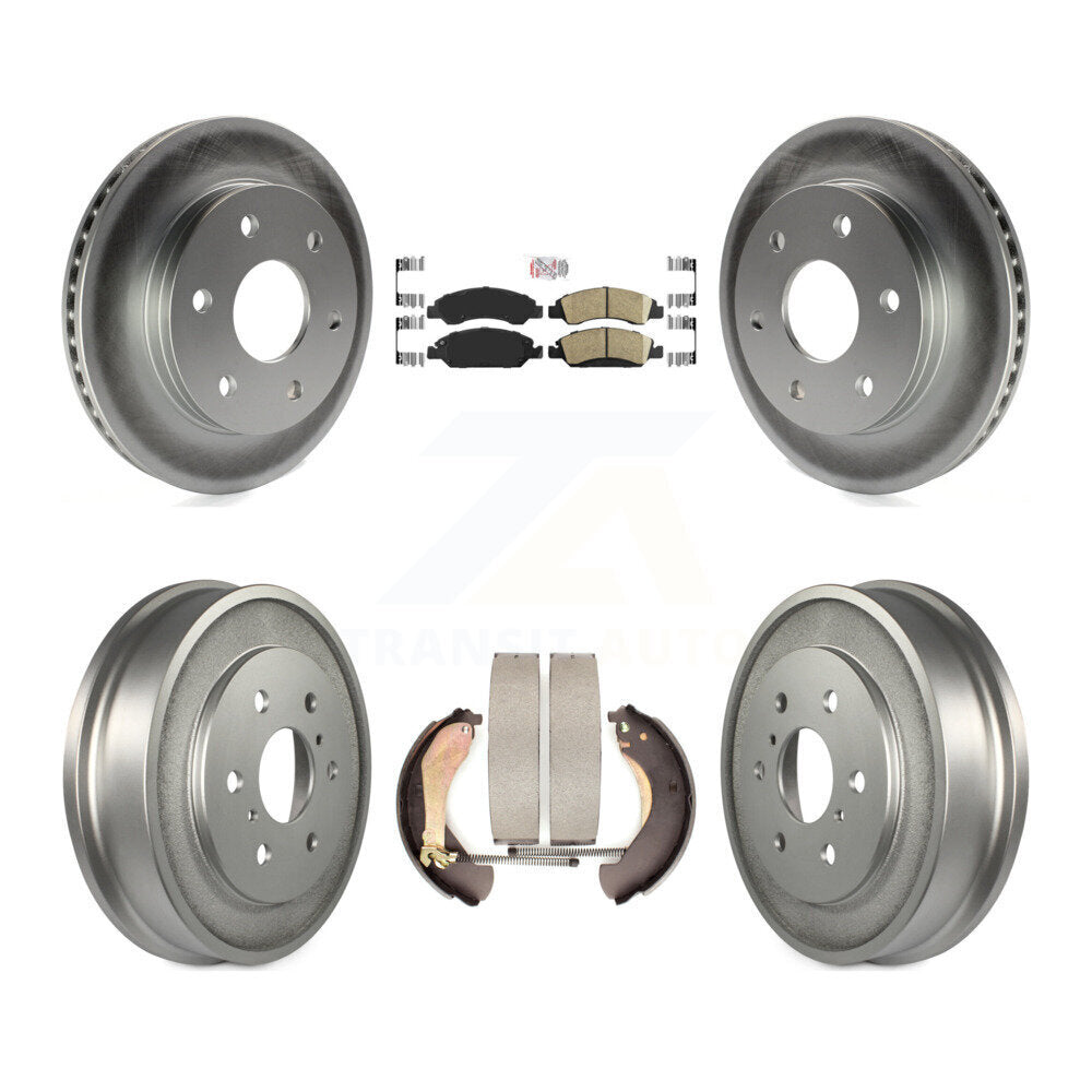 Front Rear Brake Rotors Ceramic Pad Coat Drum Kit For 07 GMC Sierra 1500 Disc rear brakes KGA-104321