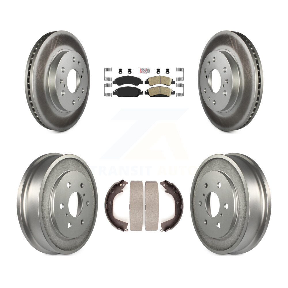 Front Rear Brake Rotors Ceramic Pad Coat Drum Kit For Chevrolet Silverado 1500 GMC Sierra KGA-104322