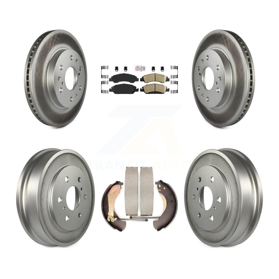 Front Rear Brake Rotors Ceramic Pad Coat Drum Kit For Chevrolet GMC Silverado 1500 Sierra KGA-104323