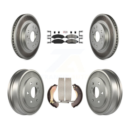 Front Rear Brake Rotor Semi-Metallic Pad Coated Drum Kit For Chevrolet GMC Silverado 1500 KGA-104325