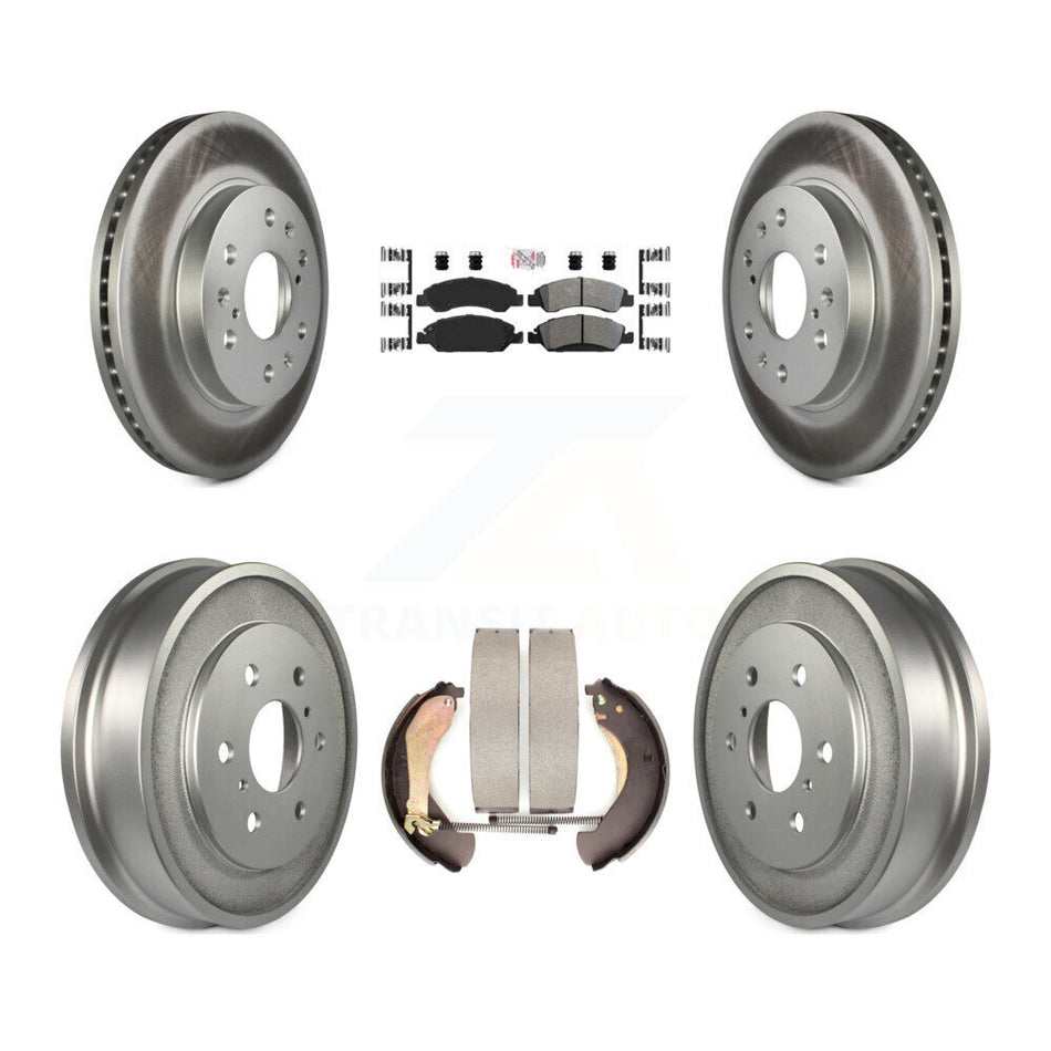 Front Rear Brake Rotor Semi-Metallic Pad Coated Drum Kit For Chevrolet GMC Silverado 1500 KGA-104325