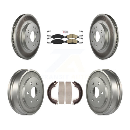 Front Rear Brake Rotors Ceramic Pad Coat Drum Kit For Chevrolet Silverado 1500 GMC Sierra KGA-104326