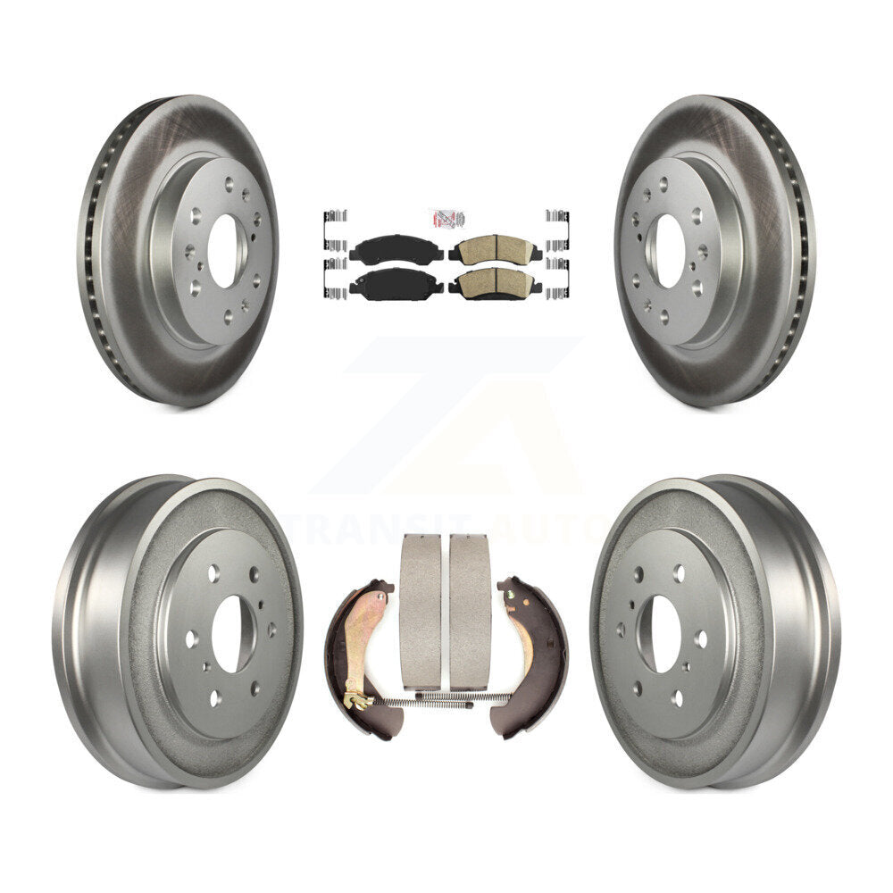 Front Rear Brake Rotors Ceramic Pad Coat Drum Kit For Chevrolet GMC Silverado 1500 Sierra KGA-104327