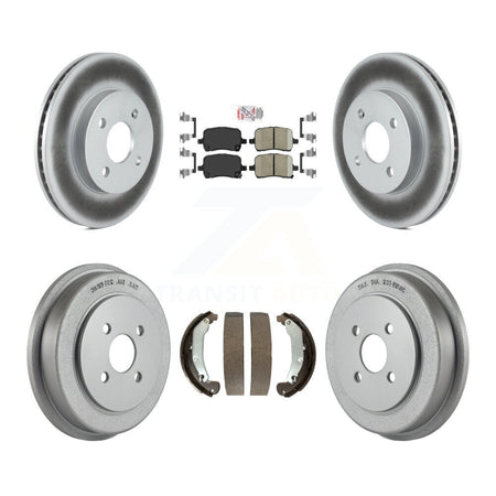 Front Rear Brake Rotors Ceramic Pad Coated Drum Kit For 07-08 Pontiac G5 Disc rear brakes KGA-104336