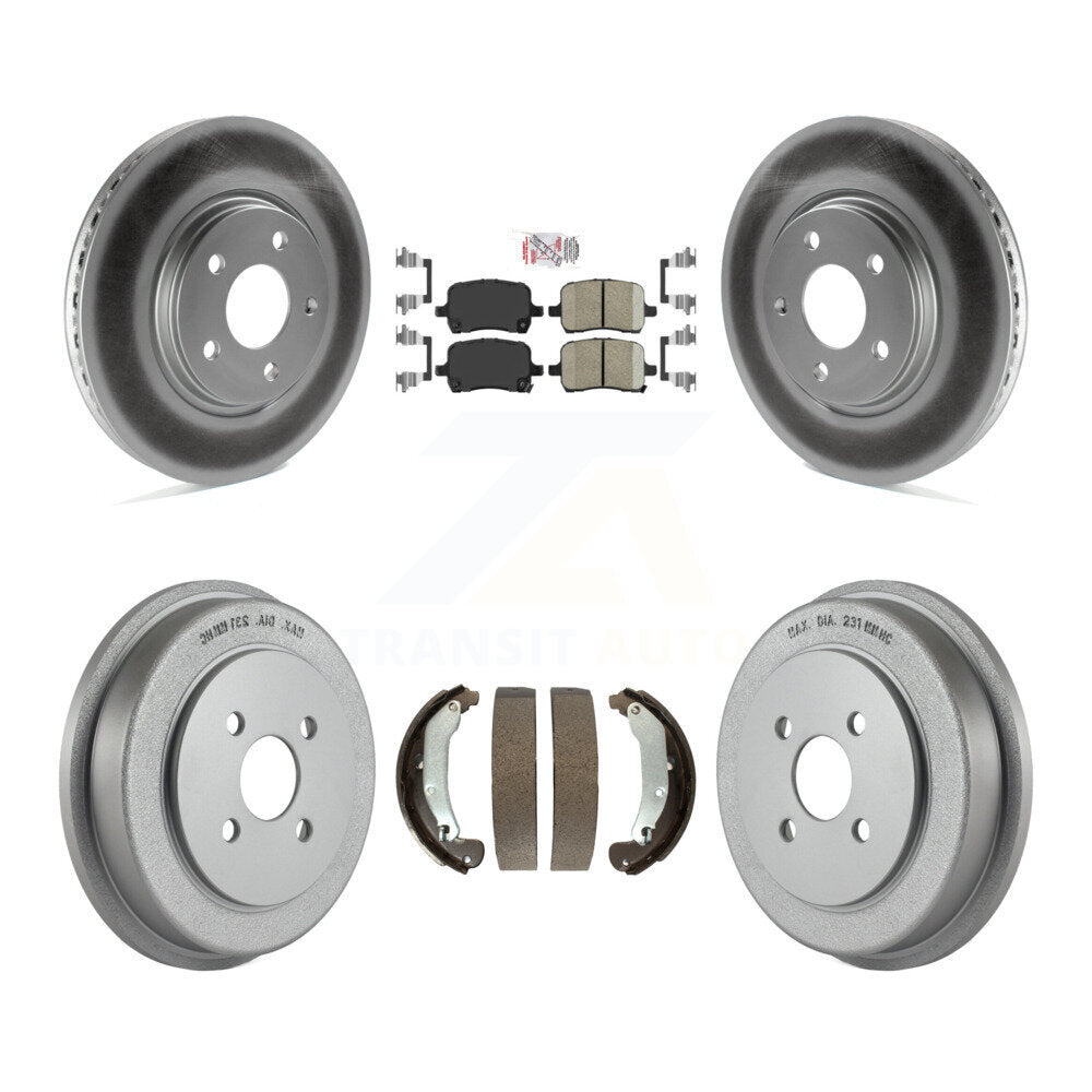 Front Rear Disc Brake Rotors Ceramic Pads And Coated Drum Kit For Pontiac Pursuit KGA-104339