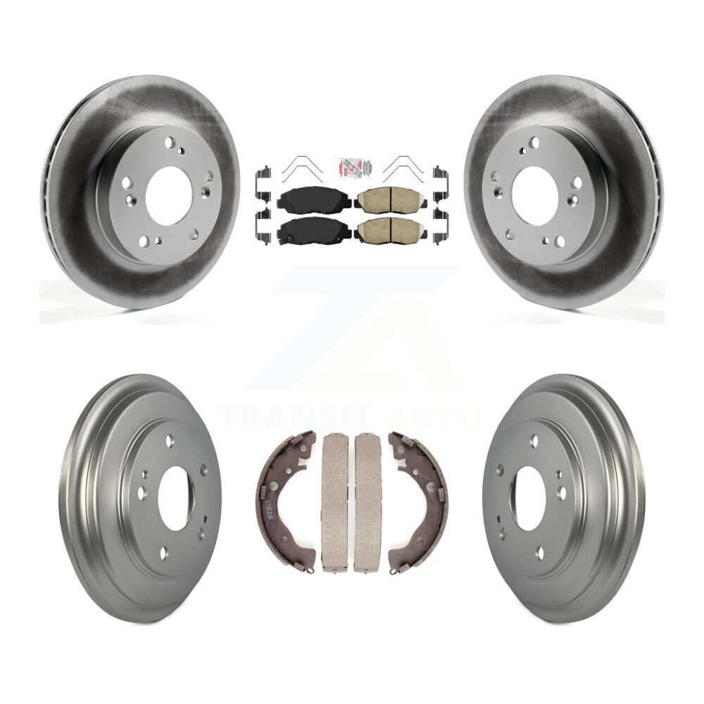 Front Rear Disc Brake Rotors Ceramic Pads And Coated Drum Kit For Honda Civic KGA-104340