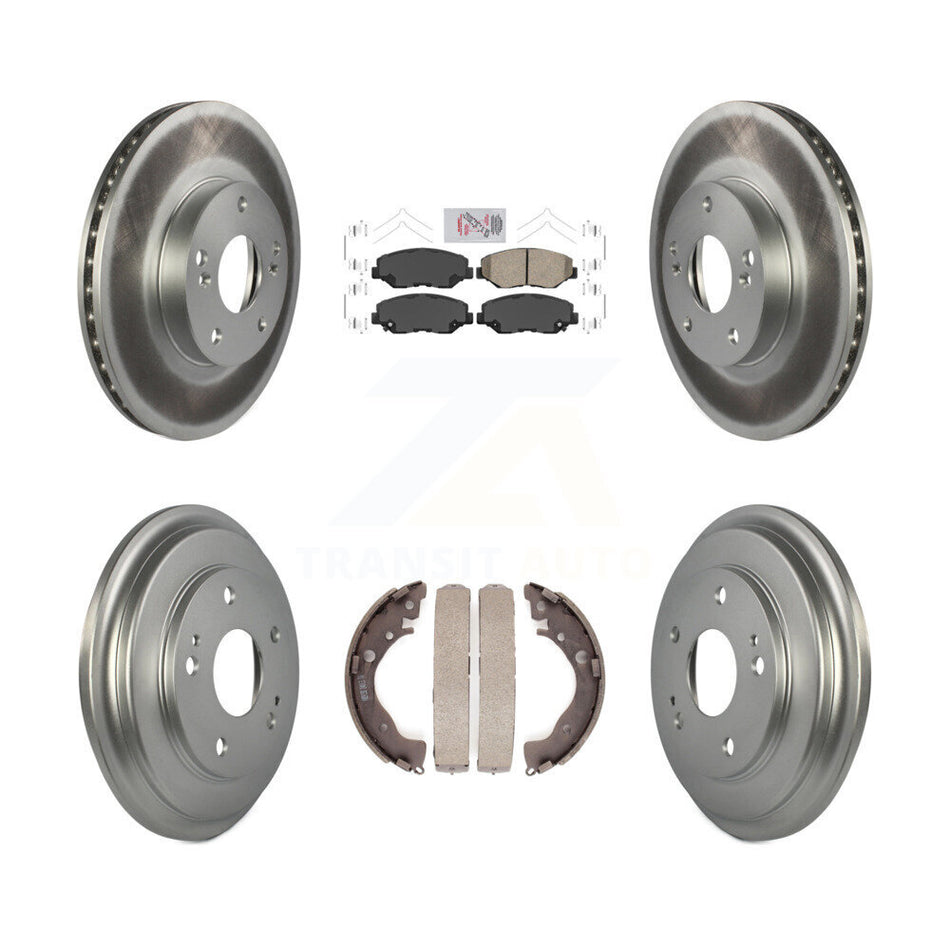 Front Rear Disc Brake Rotors Ceramic Pads And Coated Drum Kit For Honda Civic KGA-104342