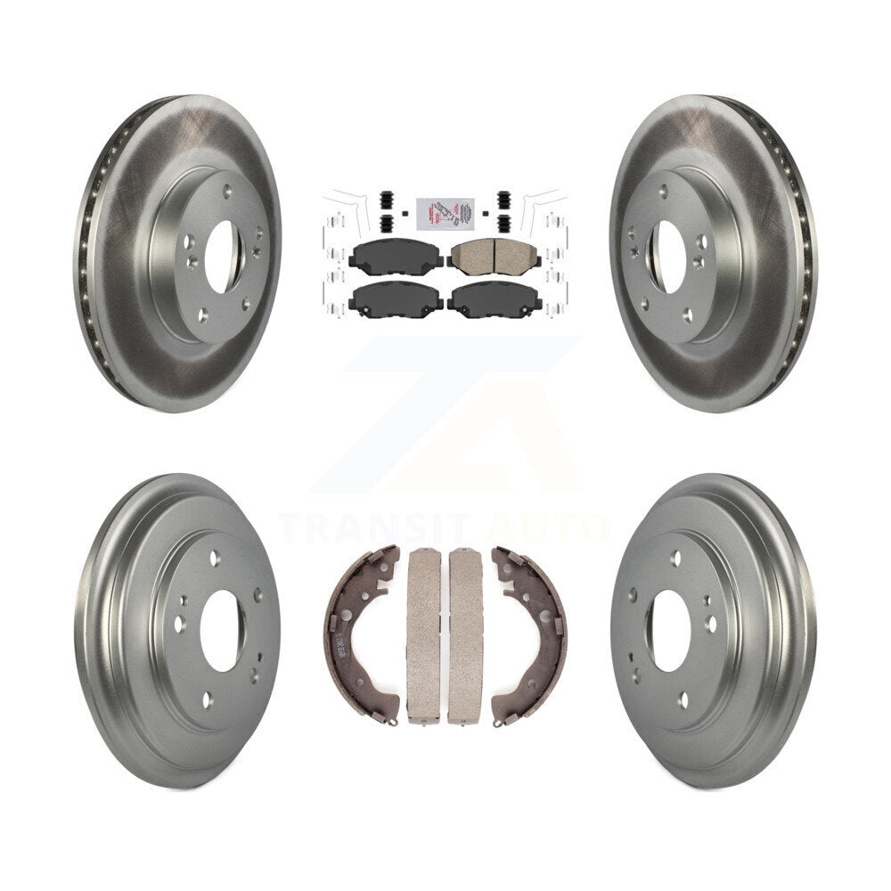 Front Rear Disc Brake Rotors Ceramic Pads And Coated Drum Kit For Honda Civic KGA-104343