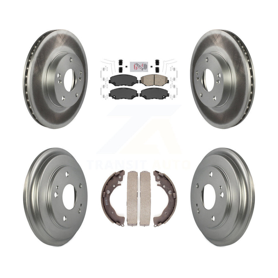 Front Rear Disc Brake Rotors Ceramic Pads And Coated Drum Kit For Honda Civic KGA-104343