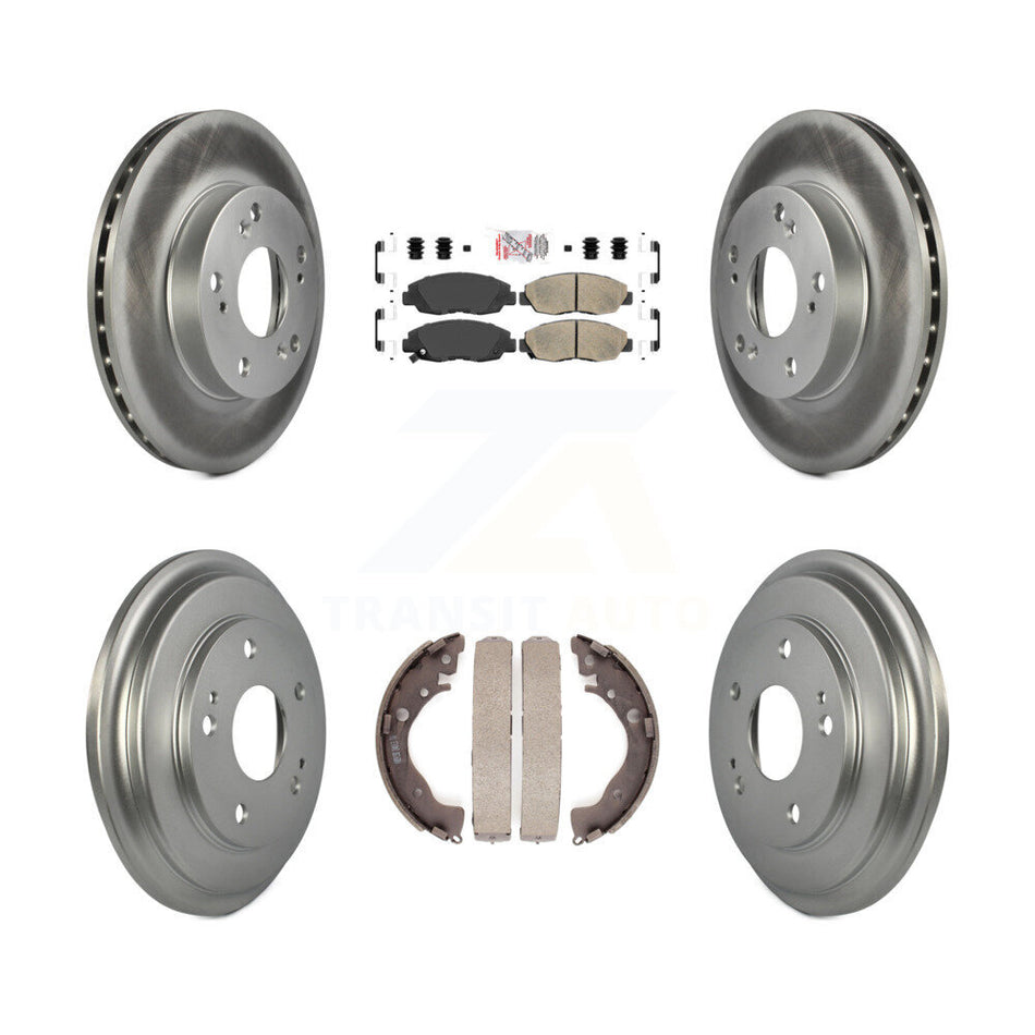 Front Rear Disc Brake Rotors Ceramic Pads And Coated Drum Kit For Honda Civic KGA-104344