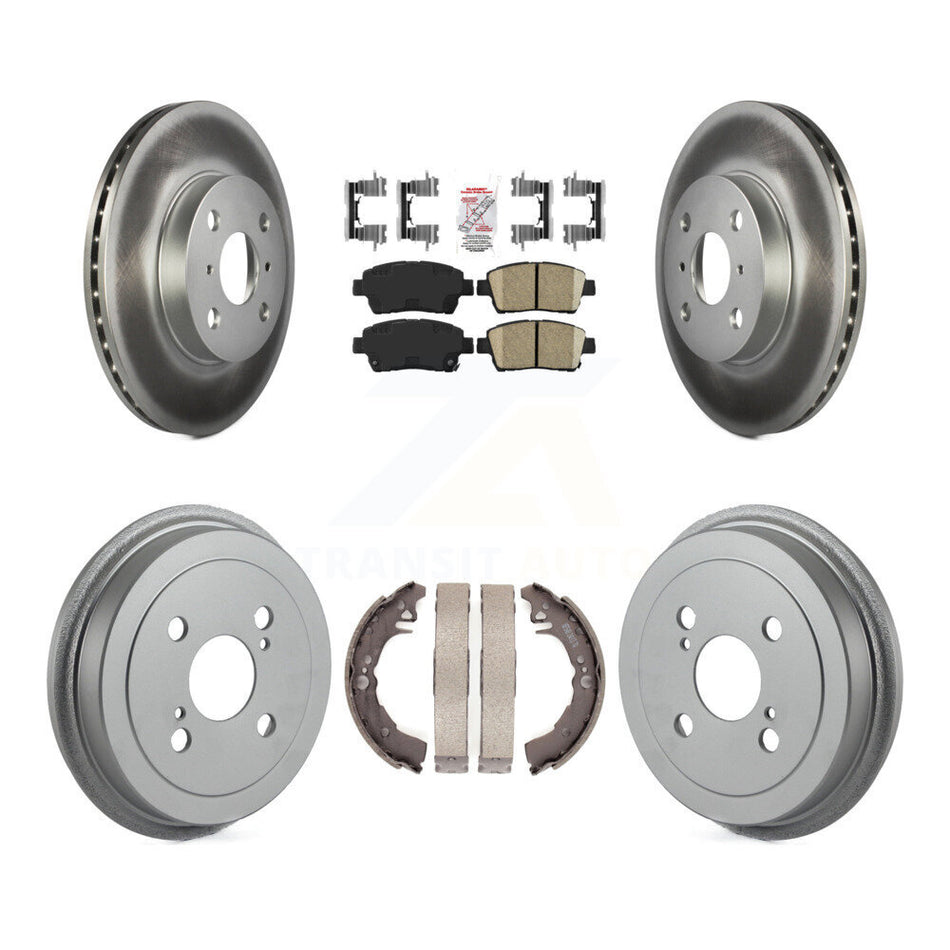 Front Rear Disc Brake Rotors Ceramic Pads And Coated Drum Kit For 2001-2005 Toyota Echo KGA-104347