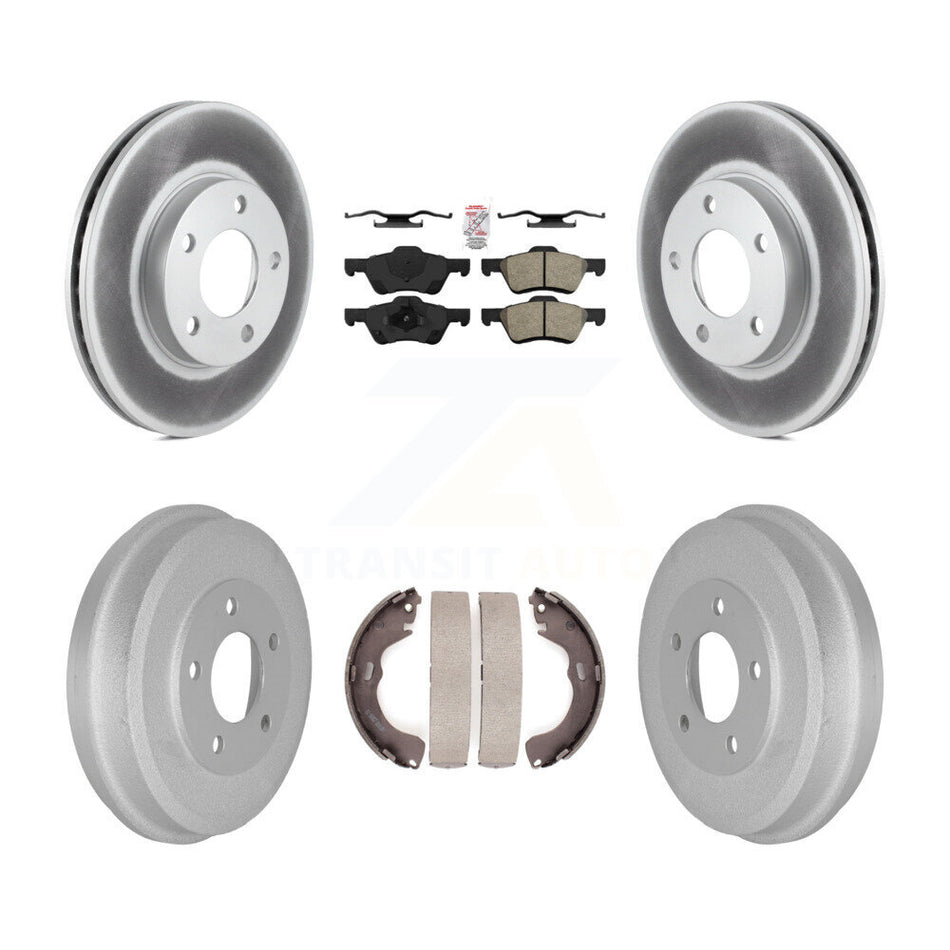 Front Rear Disc Brake Rotors Semi-Metallic Pads And Coated Drum Kit For Mercury Mariner KGA-104350