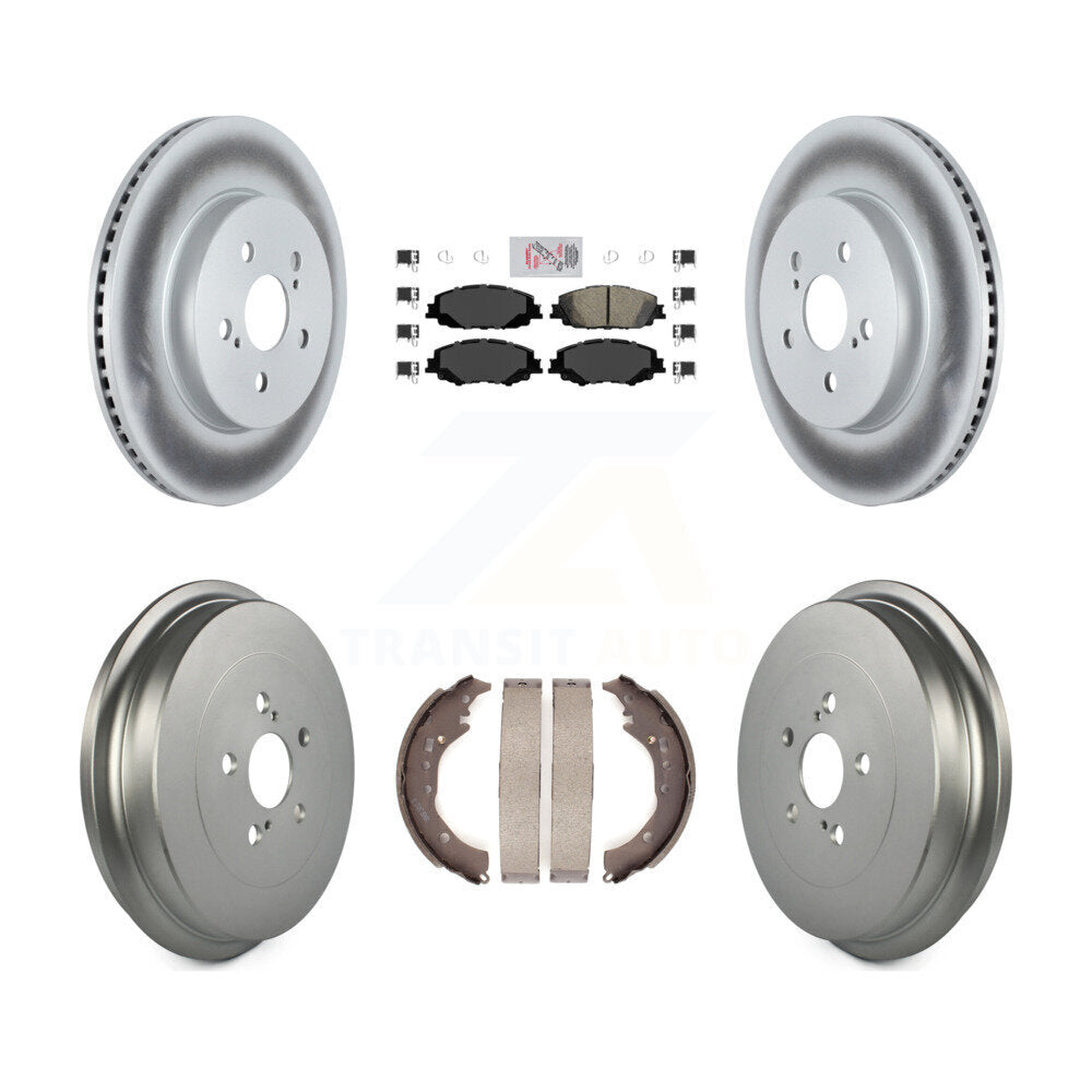 Front Rear Disc Brake Rotors Ceramic Pad And Coated Drum Kit For 2019 Toyota Corolla 2.0L KGA-104354