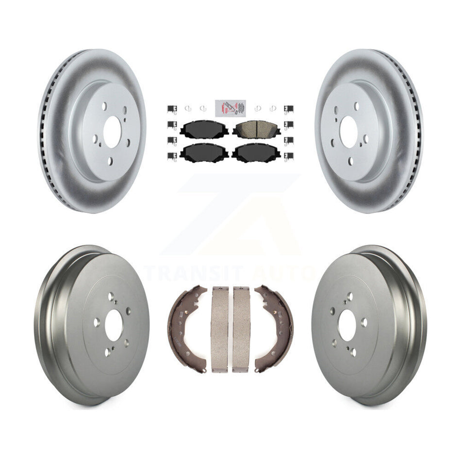 Front Rear Disc Brake Rotors Ceramic Pad And Coated Drum Kit For 2019 Toyota Corolla 2.0L KGA-104354
