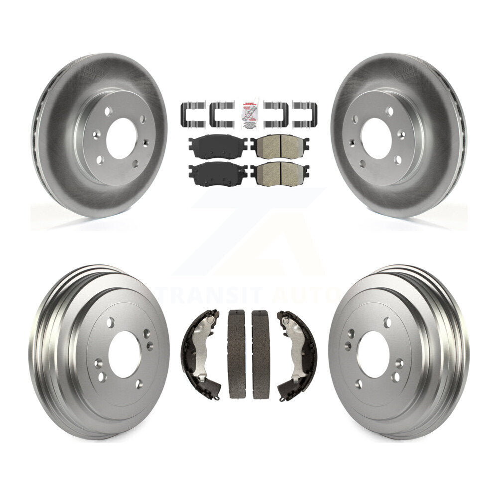 Front Rear Brake Rotors Semi-Metallic Pad Coated Drum Kit For Hyundai Accent Kia Rio Rio5 KGA-104355